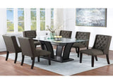 Set of 2 Polyfiber Upholstered Dining Chairs, Espresso B016P226022