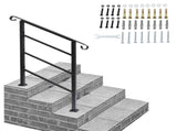 Handrails for Outdoor Steps, Wrought Iron Handrail Fits 1 or 3 Steps, 31715644
