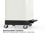 White 17 Gallons Pedal Trash Can with Soft Close Lid, Removable Inner Bucket & Detachable Wheels, 33350402