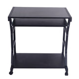 ZNTS Moveable Four-wheel Computer Desk Black 73764478