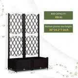 Wicker Trellis Planter, Outdoor Raised Garden Bed with Drainage Holes, Free-Standing Trellis Planter 49413812