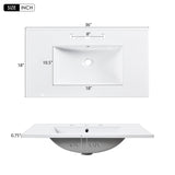 36'' Bathroom Vanity with Ceramic Sink Combo, Solid Wood Frame Bathroom Storage Cabinet, N710P195628B