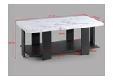 Gray 3-Piece Cocktail Set White Faux Marble Table Top Coffee Table and Two Matching End Tables B011P316852