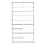 ZNTS FCH double row 10 layers non-woven shoe rack iron pipe + PP pad + plastic 85.7*29.8*158cm white 49748415