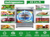 ORIKOOL 54" Commercial Refrigerator 49 Cu.ft with 2 Solid Door Reach-In Refrigerators Stainless W2095126111