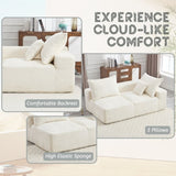 UNITED WE WIN Memory Foam 2-Seater Couch, No Installation & Easy to Transport, Deep Seat Modern Sofa W1568P222611