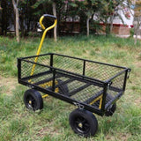 (Black Yellow solid wheels wagon cart)Solid wheels Tools cart Wagon Cart Garden cart trucks make it W227132834