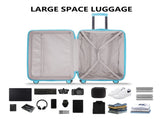 28 Inch Luggage with Spinner Wheels, PU Leather Suitcases for Women with TSA Lock, ice blue T5391P495964