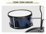 14" x 10" Kids 3-Drum Set, Poplar Wood Drum Kit with Electroplated Gem Blue Finish, Children's 13862619