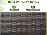 Mix Brown PE Rattan Outdoor Storage Cabinet, 3-Shelf with Removable Drawer & Lockable Wheels 16914318