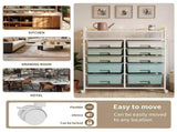 10-Drawer Rolling Storage Cart with Metal Mesh Top and Lockable Wheels, Multi-Layer Utility 40967862