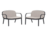 Luna Outdoor PP Club Chair, Black Frame with Beige Cushion, Set of 2 N775P272730B