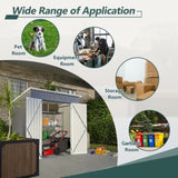 ZNTS 6'x4' Outdoor Metal Storage Shed for Garden Tools Lockable Door W2505P197225