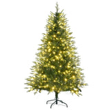 ZNTS 6FT Pre-Lit Aspen Fir Artificial Christmas Tree with Wreath & Garland,Grass Green Xmas Tree with 380 21108822