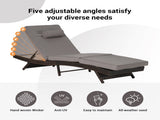 Outdoor Wicker Long Reclining Chair Set of 2 , Wicker Reclining Lounge Chair Lawn Sunbathing Chairs 32993251