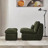 Compressed Lounge Chair with Ottoman, Modern Sofa for Small Spaces, Comfortable Upholstered Sofa for W1036P251828