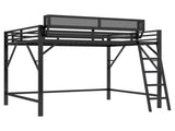Queen Size Loft Bed with Ladder, Metal Queen Loft Bed with Storage Shelves, High Loft Bed for Kids W2580P379983