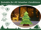 4FT Lighted Christmas Tree Yard Decorations, Pre-lit Holiday Decor with 110 Warm White LED Lights 73238893