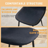 Luxury Simple Chair - Set of 4 BLACK Linen-Cotton Material High Resilience Dining Chair with Metal W1151P262623