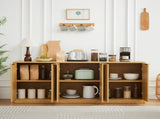 67-inch modern wavy sideboard, curved contour design storage cabinet, 6-door cabinet with storage W1162P339092