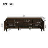 Mid Century TV Stand 2 Cabinets, Media Console Table for TVs up to 70'', Entertainment Center N710P190046Q