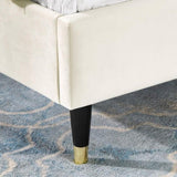 Rozitta Beige Velvet Wingback Platform Bed, Queen T2574P198388