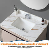 37 Inch Marble Vanity Top, Bathroom Vanity Top with Undermount Rectangular Middle Sink and 4" Height 11940438