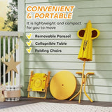 Kids Outdoor Activity Table with Foldable Chairs Yellow 95325722