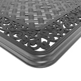 L59.05*W35.43-inch Cast Aluminum Patio Dining Table with Black Frame and Umbrella Hole W1710P166013