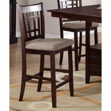 ZNTS Set of 2 Chairs Dining Room Furniture Brown Solid wood Counter Height Chairs Upholstered Cushioned HS00F1205-ID-AHD