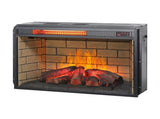 26 inch infrared quartz heater fireplace insert -woodlog version with brick 66240403