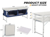 4 Ft Folding Camping Table with Storage 52149986
