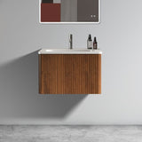 U046-Etna24W-305 Etna 24" Striped Walnut Bathroom Vanity with White Ceramic Sink, Wall Mounted W1865128395
