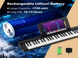 Foldable 61-Key Full-Size Digital Piano, 90.1717.785.08 cm Wireless MIDI Keyboard with 1750mAh 95661803