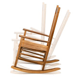 ZNTS 68.5*86*115CM Square Wooden Rocking Chair Wavy Backboard Original Color 82239638