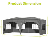 ZNTS 10'x20' EZ Pop Up Canopy Outdoor Portable Party Folding Tent with 6 Removable Sidewalls Carry Bag W1212P146439