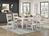 Modern Farmhouse Dining Side Chairs Set of 2 Antique White Finish Upholstered Seat Back Wooden B011P416553