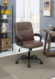 ZNTS Adjustable Height Office Chair with Padded Armrests, Brown SR011681