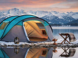 4 Person Pop Up Tent for Camping, Waterproof Instant Family Tent with Front Awning, Automatic Tent 87386314