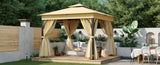 TREXM 10x10 Outdoor Gazebo Tent with Double Roofs, Patio Gazebo with Mosquito Netting and Privacy N715P261160A