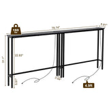 2 Pack 39.4" Narrow Console Sofa Table with Power Outlets and USB Ports, Long 80830381