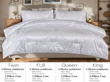3-piece luxury satin microfiber bedding set, double-sided jacquard pattern, machine washable, 43356863
