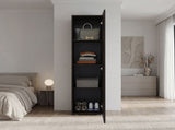 Deftones Storage Cabinet with 4 Shelves for Clothes and Accessories, Modern Design, Walnut B128P485410