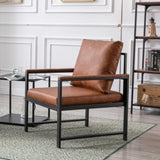 ZNTS Furniture,Modern Faux Leather Accent Chair with Black Powder Coated Metal Frame, Single Sofa for 77450041