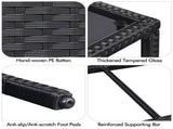 Outdoor Wicker Coffee Table with Storage Shelf, Black 89357146
