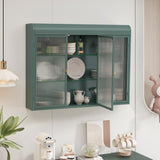 3 Door Arched Wall Mounted Glass Cabinets for Kitchen, Living Room and Bathroom W757P221504