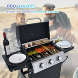 Propane Gas Grill 3 Burner Barbecue Grill, Stainless Steel 26,000 BTU Patio Garden Barbecue Grill W3212P279745