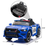 ZNTS 12V Kids Ride On Car ,Police sports car,2.4GHZ Remote Control,LED Lights,Siren,Microphone,Blue 33746800