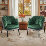 Velvet Accent Chair Barrel Chair with Metal Legs Modern Comfy Armchair Accent Reading Chair for 70121203