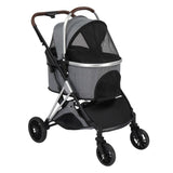 ZNTS Pet Stroller 3 in 1, Folding Lightweight Dog Stroller with Detachable Carrier & Storage Basket, 4 99473403